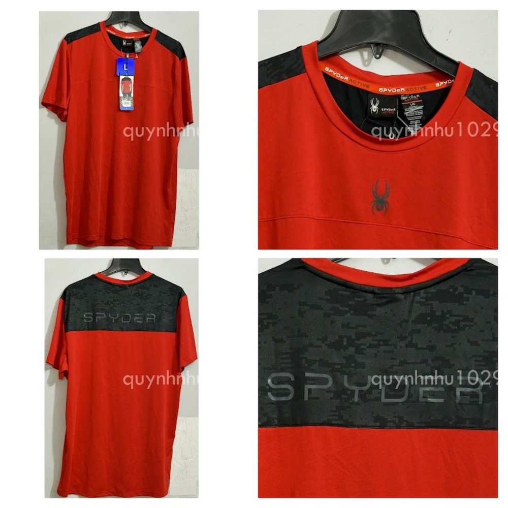 Brand new Spyder active men tee shorts sleeve RED - Picture 1 of 7